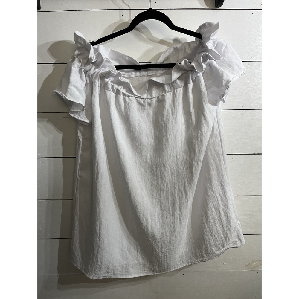 DO+BE White Ruffled Off-Shoulder Mini Dress